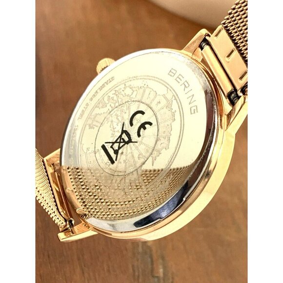 Bering Women's Watch 13434-366 Quartz Rose Gold Mesh Stainless Steel 34mm - Picture 7 of 14